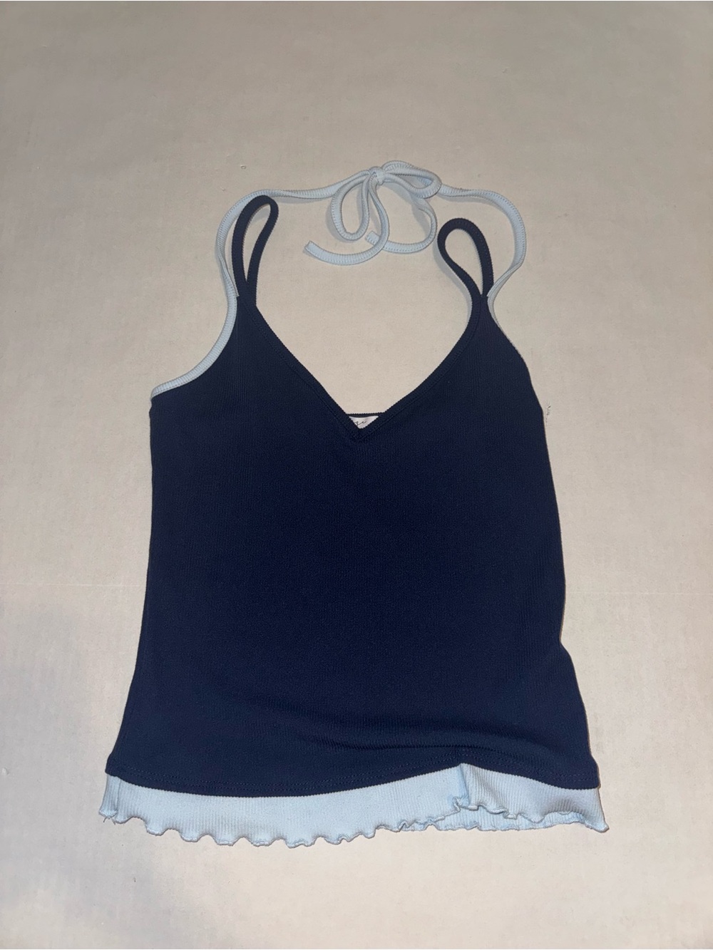 Women’s Navy V-Neck Layered Tank Top by